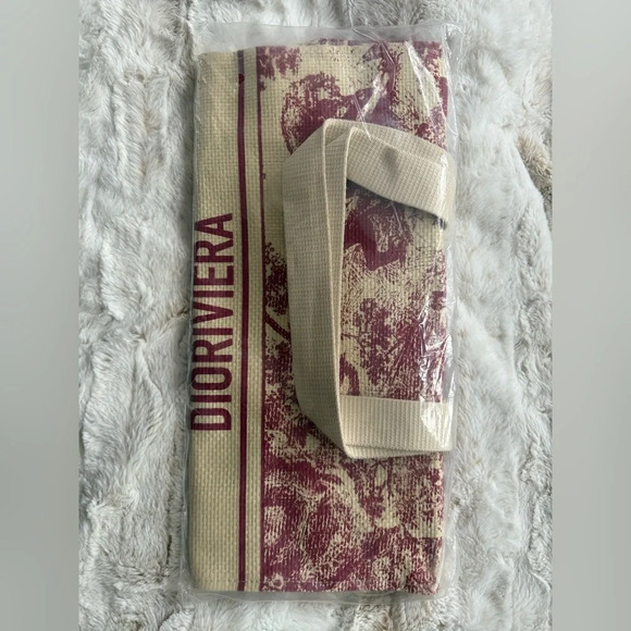 NWT CHRISTIAN DIOR Straw Dioriviera Tote Red ❤️ - Picture 7 of 9